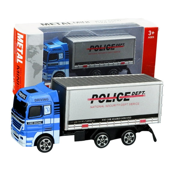 A 1:64 Scale Alloy Container Fire Truck Model Toy Engineering Mining Car Vehicle Kids Toddler Play