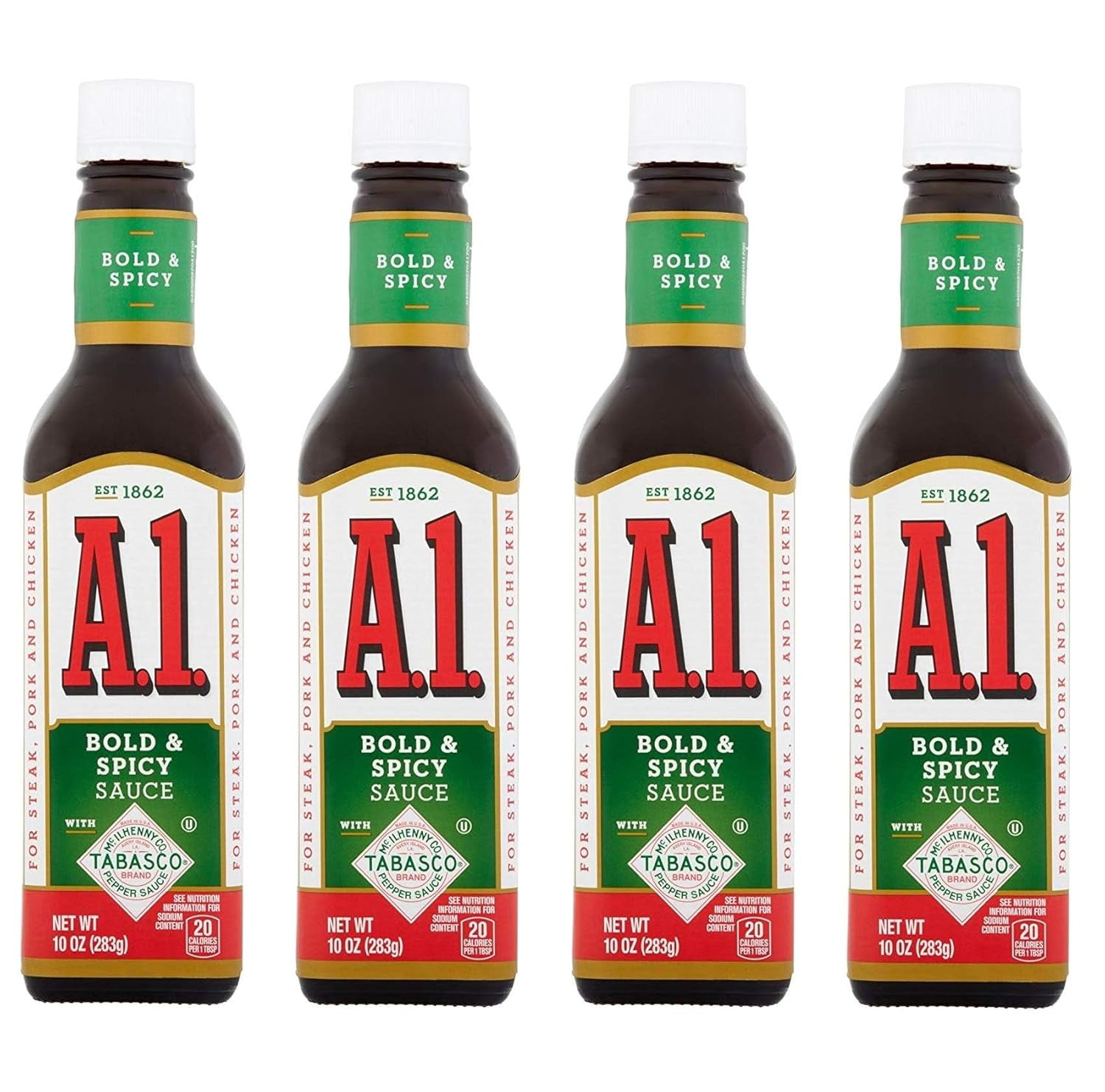 A.1. Bold & Spicy Sauce, 10 oz Bottle (4-Pack)