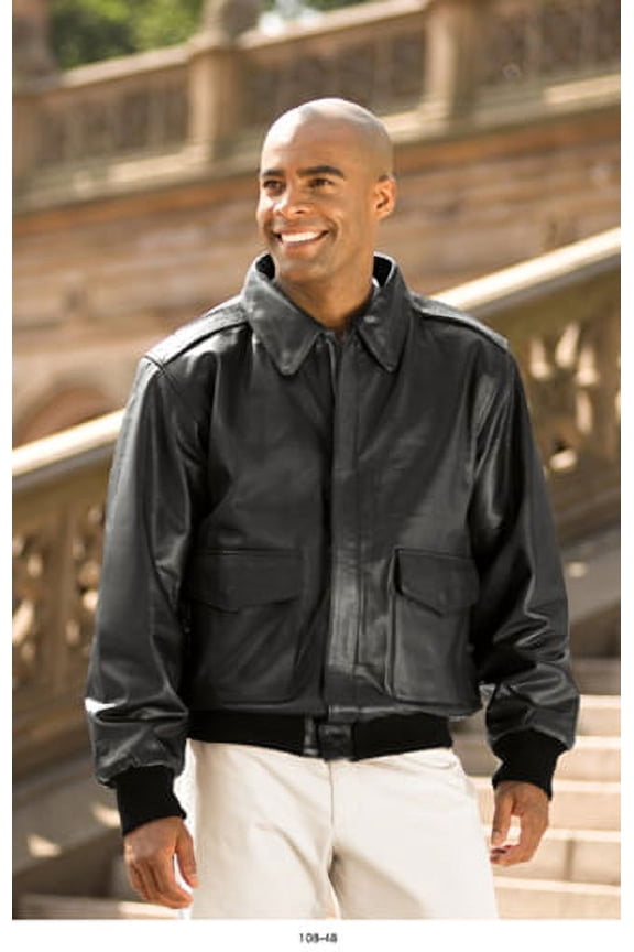 A-1 COWHIDE BOMBER Black 1080-4XL