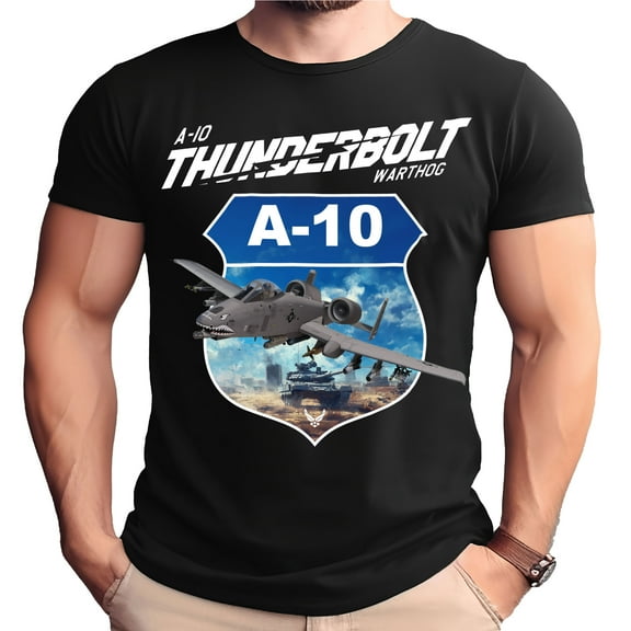 A-10 Thunderbolt Adult T-Shirt-XL-Black