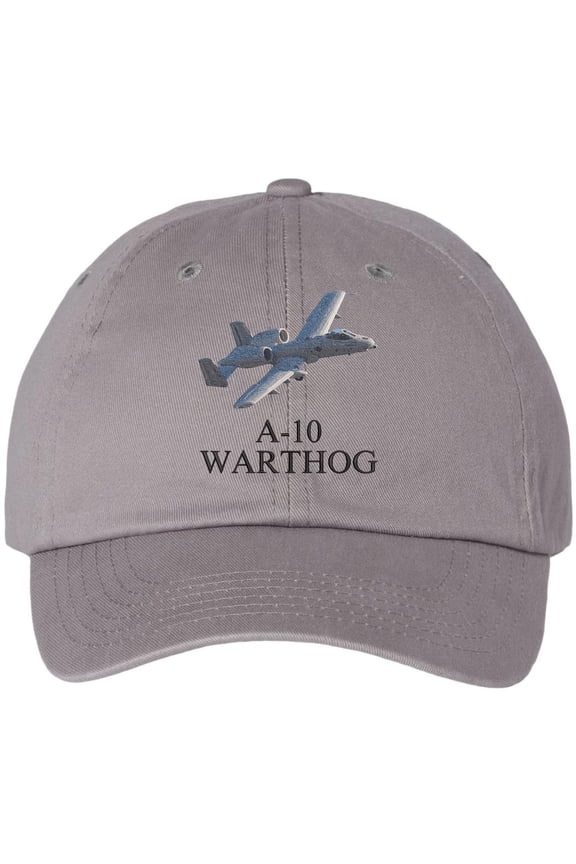 A-10 Warthog Embroidered Baseball Cap USA Military Aviation Fighter Aircraft Adjustable Dad Hat (Grey)