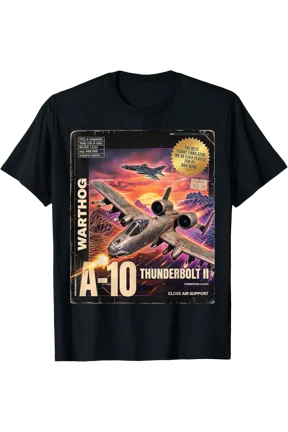A-10 Warthog Fictional Pc Game Box Front And Back Y2K Style T-Shirt