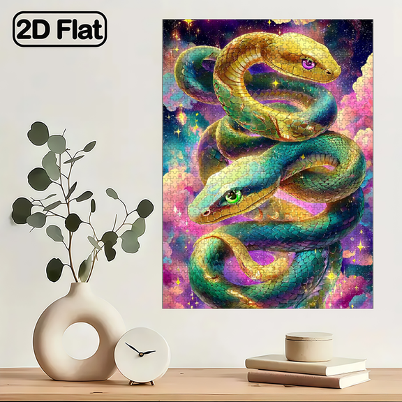 A 1000pcs Adult Puzzle, Measuring 29.4*19.6 Inches, Featuring a Double-Headed Snake Design, Perfect for Creative Fun with Family And Friends.