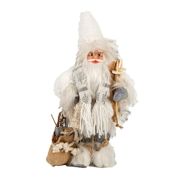 A 12 Inch Santa Claus Doll Non-Woven Fabric Desktop Ornament For Holiday Display