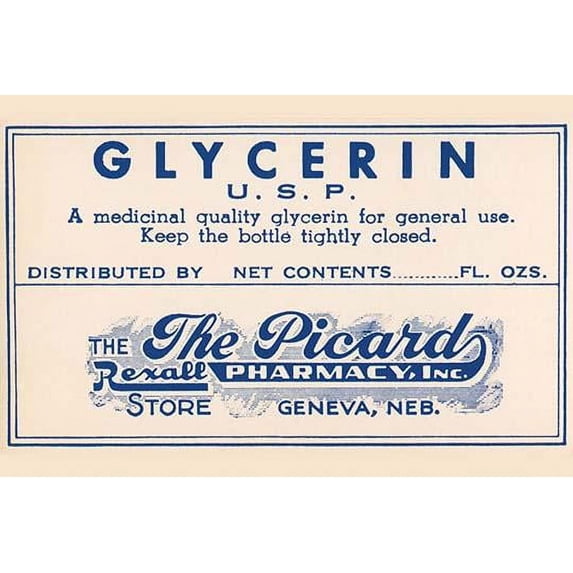 A 1920's pharmacy bottle label. Many of these were quack cures and the main ingredient often was alcohol. Poster Print by Unknown (24 x 36)