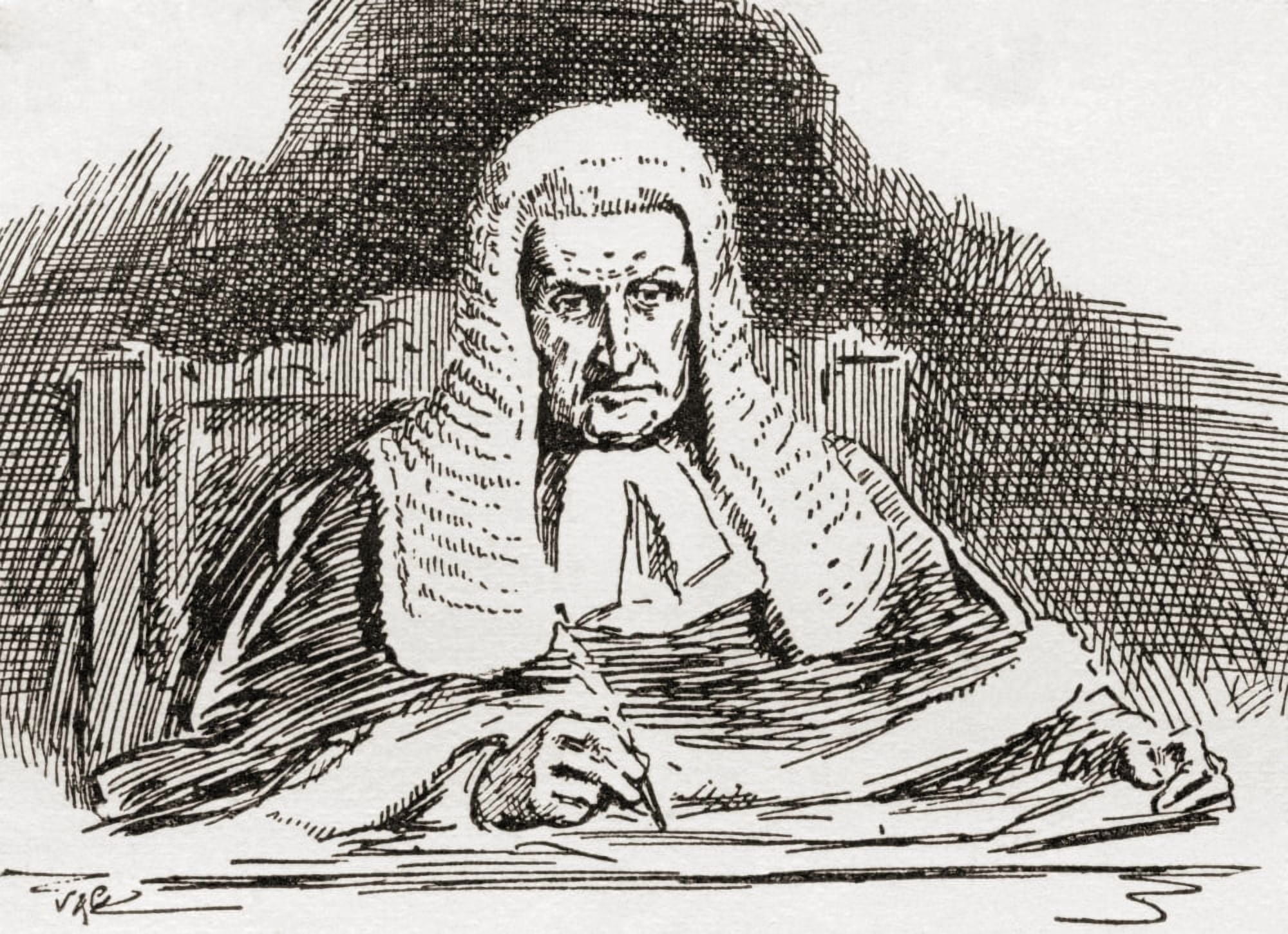 A 19Th Century Old Bailey Judge From The Strand Magazine Published 1897 Canvas Art - Ken Welsh Design Pics (18 x 13)