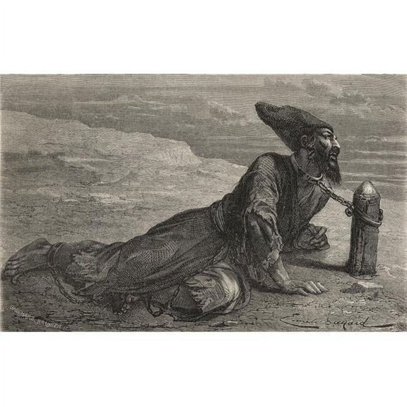 A 19th Century Persian Slave Held Captive In Turkey From El Mundo En La Mano Published 1878 Poster Print, 36 x 22 - Large