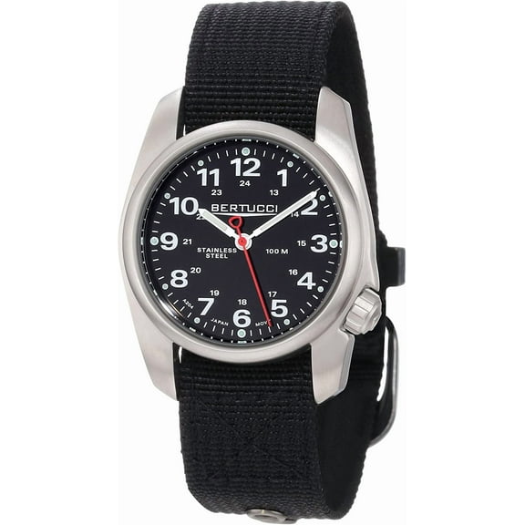 A-1S Mens Watch - Stainless - Black Nylon Strap - Black Dial - 10004