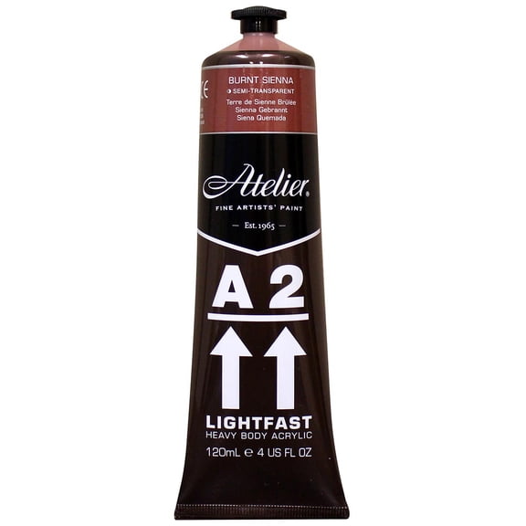 Atelier A2 Lightfast Heavy Body Artist Acrylic Tube Burnt Sienna