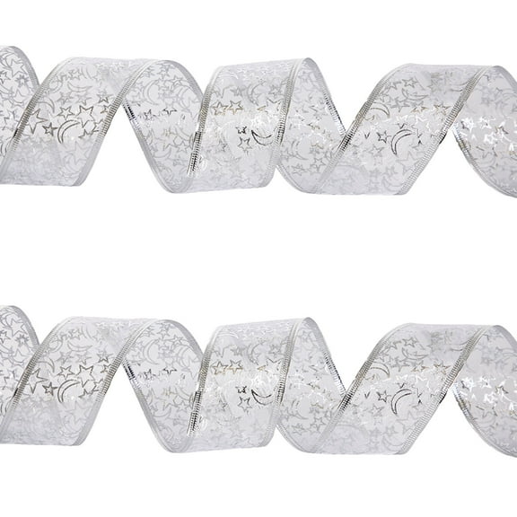A 2 Meter Silver Moon Star Christmas Ribbon Led Lights Battery Operated For Tree Home Decor