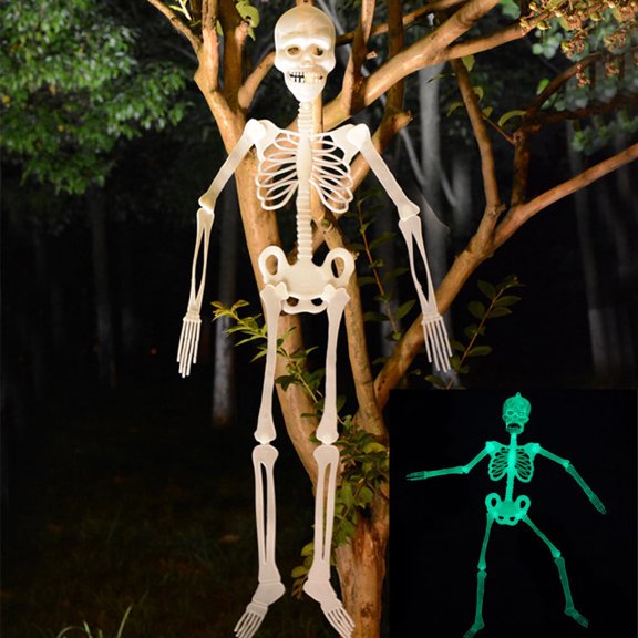 A 2 Pack 32Cm Glow Skeleton Body Halloween Decoration Scary Prop Luminous Haunted House