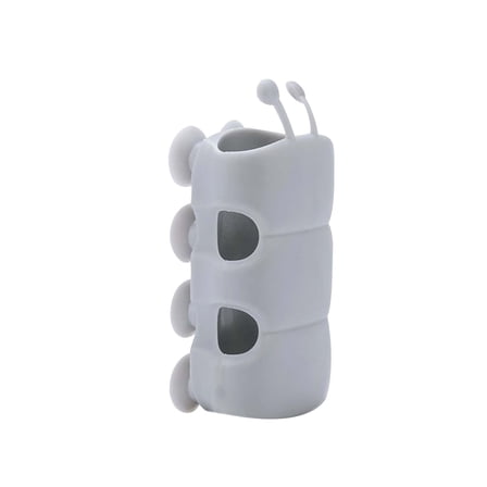 A 2-Pack Or 4-Pack Caterpillar Suction Cup Shower Head Holder, No Drill Bathroom Organizer In Gray And White, Adjustable Grip, Easy Installation