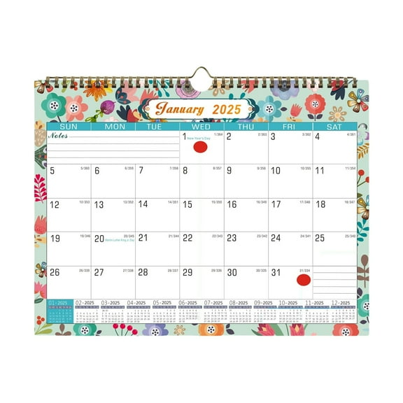 A 2025 Wall Calendar, English Notepad Memo Calendar With Countdown Design For Office, Home Desk, 14.96X11.61X0.78In Size 0.77Lb Weight