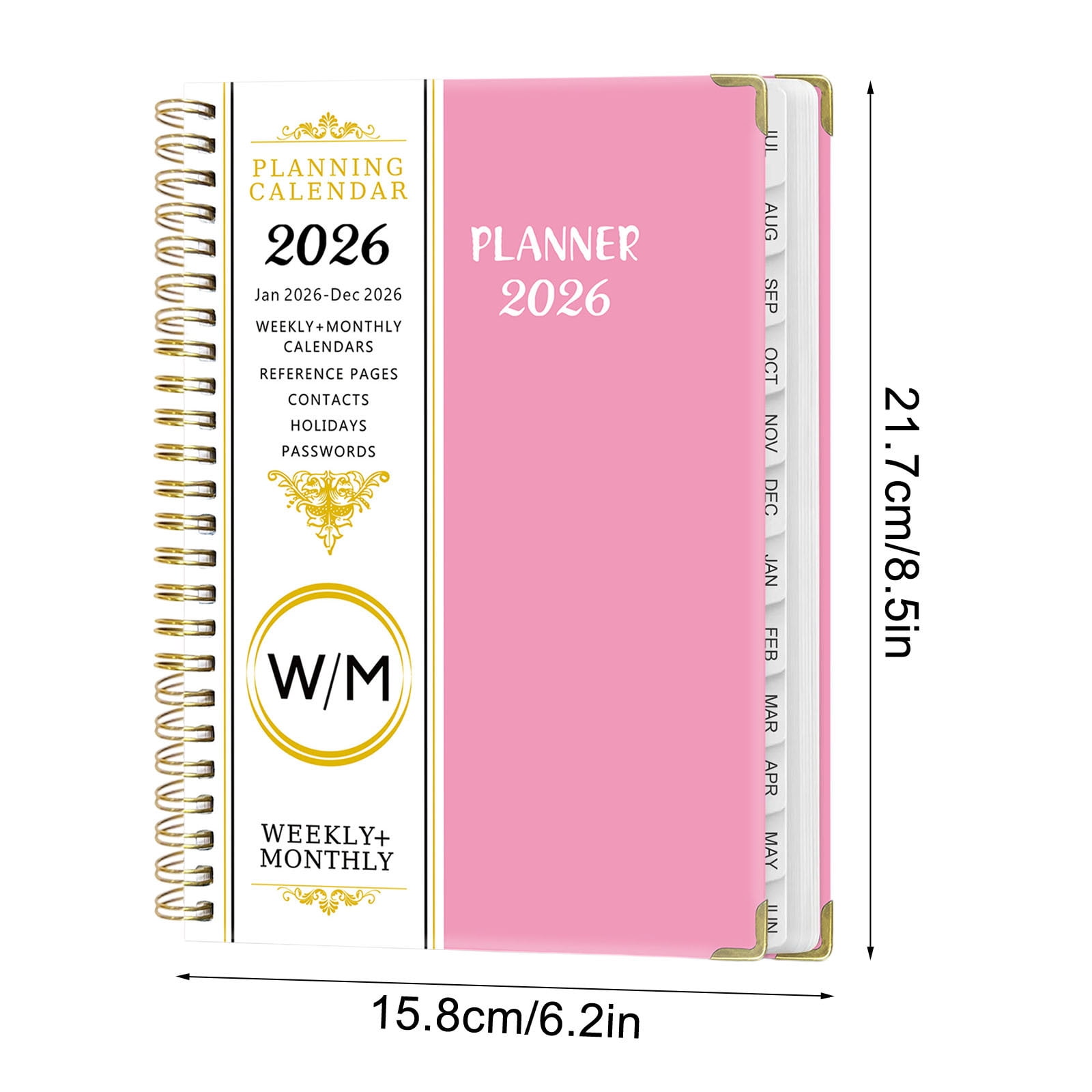 A 2026 English Plan Book With Separating Pages Coil Binding For