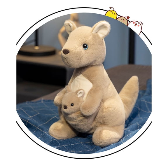 A 22Cm Kangaroo And Joey Plush Toy For Children Soft Stuffed Animal For Cuddling And Play