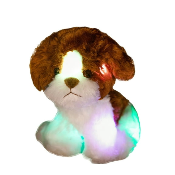 A 25Cm Color Changing Led Glow Puppy Plush Toy Stuffed Animal Doll Pillow Night Light Gift For Kids Birthday Home Decor Version A