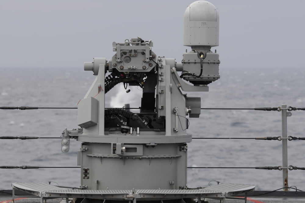 A 25mm machine gun is fired aboard USS Blue Ridge Canvas Art - Stocktrek Images (35 x 23)