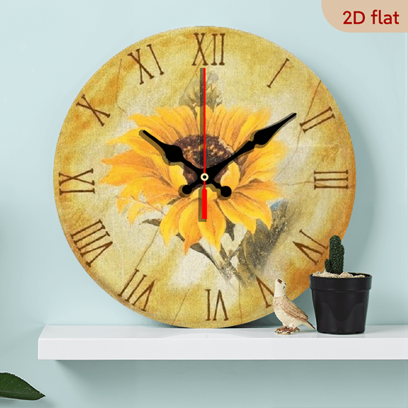 A 2D flat "Sunflower retro" modern home art piece, an ideal choice for Christmas, New Year and birthday gifts