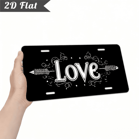 A 2D flat rectangular aluminum decorative sign for home Decorative Signs & Plaques. Size is 12 * 6 inches. Love.