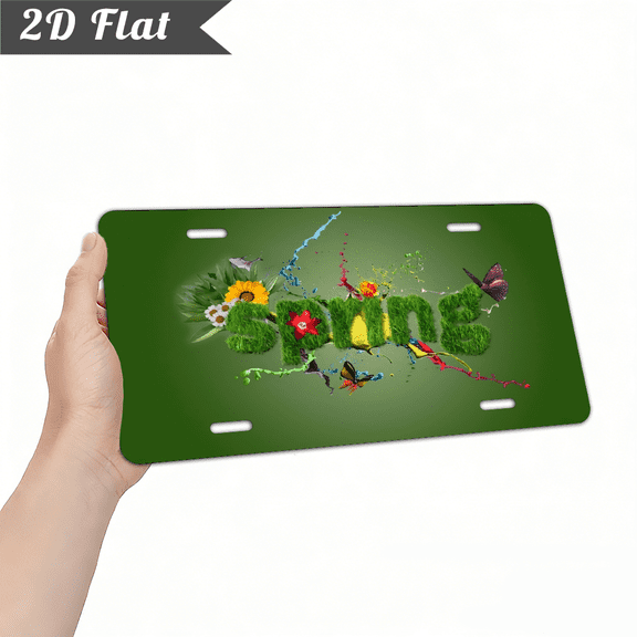 A 2D flat rectangular aluminum decorative sign plaque for home Decorative Signs & Plaques. Size is 12 * 6 inches. Theme: Spring.