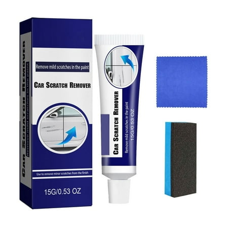 A 3-Pack Car Scratch Remover Kit, With Sponge And Cloth For Vehicle Repair
