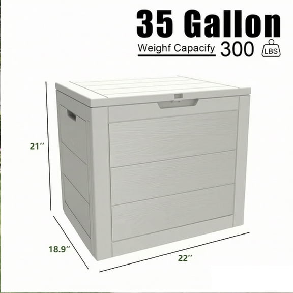 A 35-Gallon Outdoor Storage Box Made of Waterproof Resin, Featuring a Lockable Lid Design, Suitable for Patio Furniture Cushions