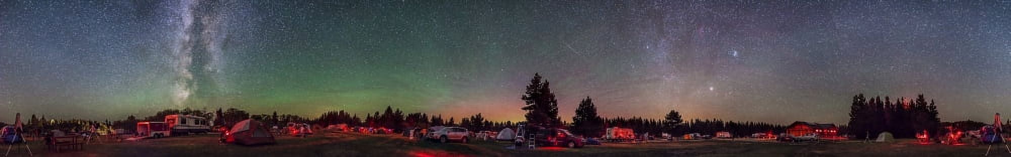 A 360 degree panorama with aurora and bands of airglow at a Summer Star Party Canvas Art - Alan DyerStocktrek Images (71 x 11)