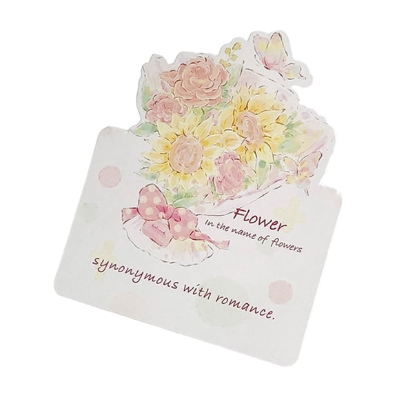 A 3D Flower Bouquet Greeting Card With Thick Paper And Romantic Design For Lover'S Day And Message Writing, 4.65X3.86X0.39In 0.02Lb