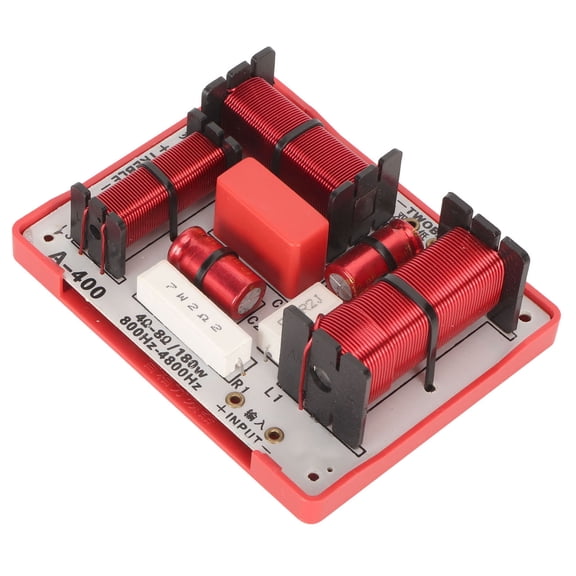 A-400 4-Way Crossover Filter PCB Sound Frequency Divider, 1 Treble 1 Alto 2 Bass 180W Subwoofer Audio Crossover Module for KTV Home Vehicle Car Theater Stereo Speakers (5.1 x 4.7 in / 13 x 12 cm)
