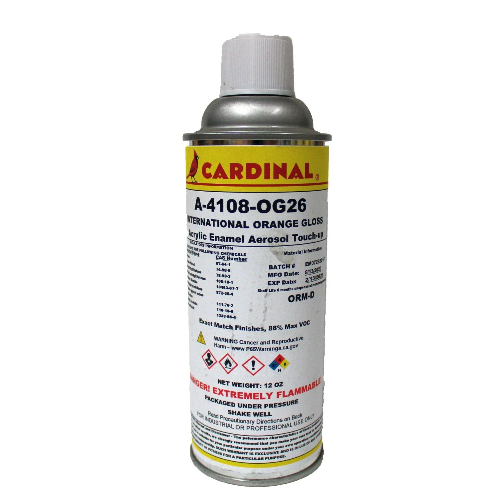 A-4108-OG26: International Orange Gloss Powder Coating Touch-Up Spray Paint