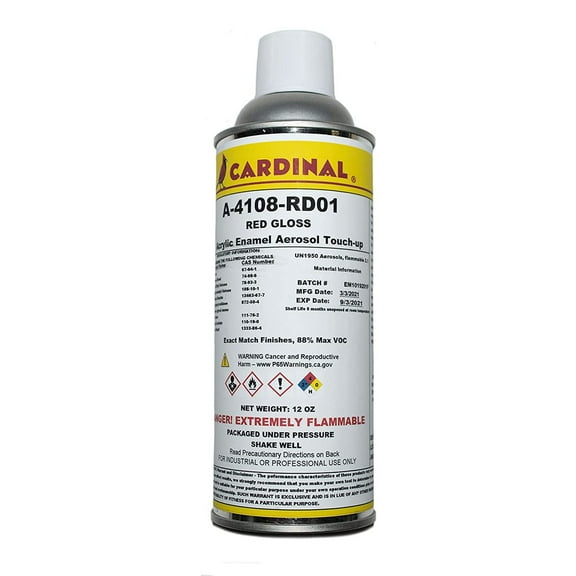 A-4108-RD01 RED GLOSS POWDER COATING TOUCH-UP SPRAY PAINT | Car Parts and Repair Refinishing Clear Coat for Permanent Sealing of Coated Surfaces