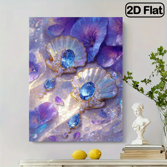 A 500pcs Puzzle Featuring Seashells And Gemstones, Making It an Excellent Gift for Home Decoration. 20.4x15 in