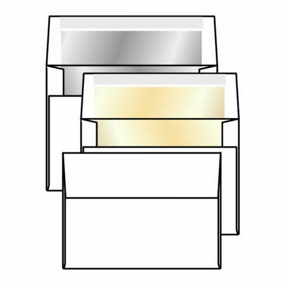 #A-6 Gold Foil-Lined Announcement Envelopes, 4-3/4" x 6-1/2", 28# Bright White (96% Bright), Square Flaps (Box of 250)