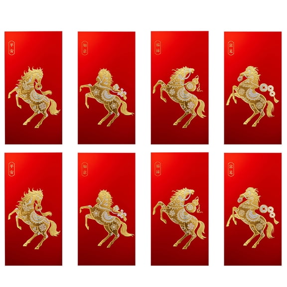 A 8Pcs Red Envelopes For The Year In 2026 Year Red Envelopes