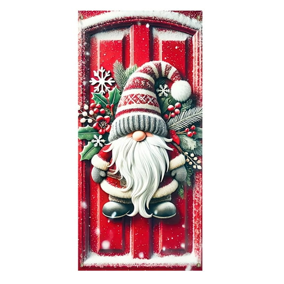 A 90X180Cm Christmas Door Cover, Winter Theme, Party Backdrop, Polyester, Holiday Decor