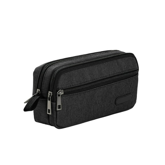 A-967 Black Large Capacity Pencil Case For Students With Multi Tiers Organizer Stationery Herringbone Material Compact Yet Roomy Durable #z10Dc