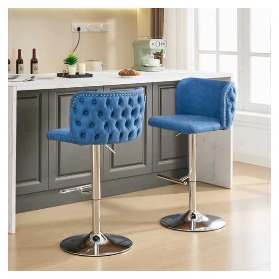 A&A Furniture,Swivel Barstools Adjusatble Seat Height With -plating Base