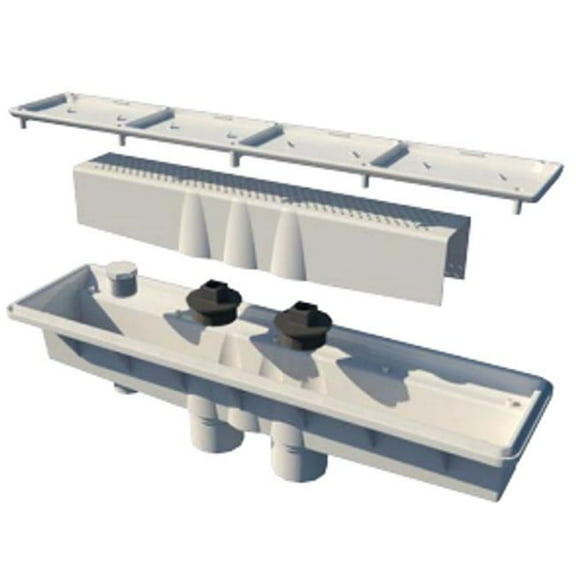 A&A Manufacturing AVSC Dual Suction Pebble Top Channel Drain Dark Gray