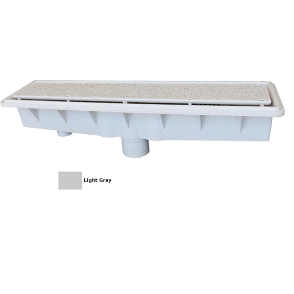 A&A Manufacturing AVSC Single Suction Pebble Top Channel Drain Light Gray