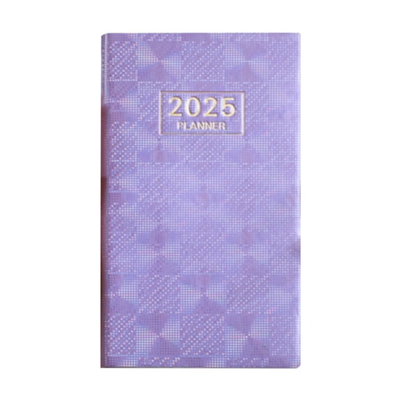 A A6 Leather Cover Notebook 2025 Daily Planner Organizer Schedule Journal With 60 Sheets 120 Pages For Students Office School Home Use 173X96Mm