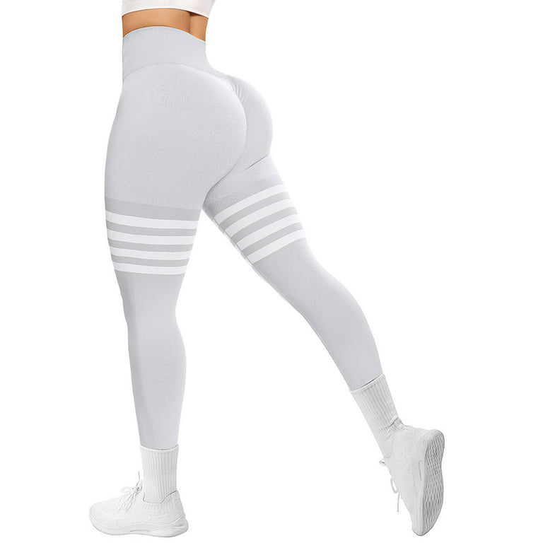 A AGROSTE High Waisted Booty Yoga Pants Seamless Butt Lifting leggings  Workout Gym Butt Leggings Grey-XL 