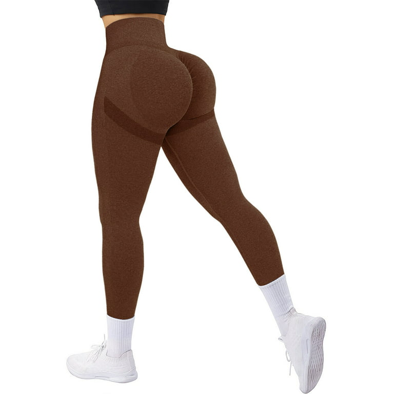 MYSIGHT Women Scrunch Butt Lifting Leggings Seamless High Waist Workout  Yoga Pants, Brown, Medium : Buy Online at Best Price in KSA - Souq is now  : Fashion