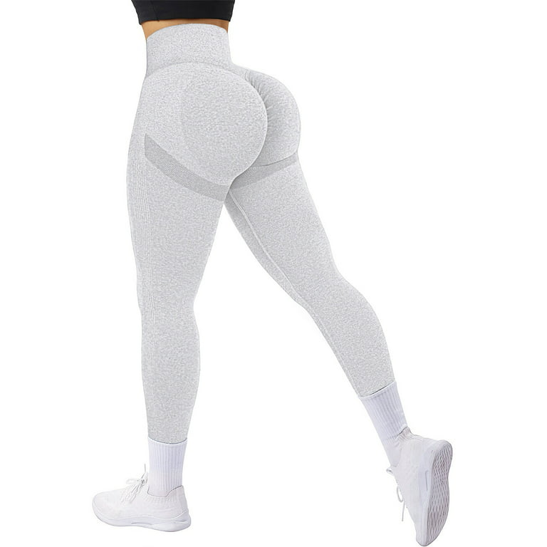 High Waist Leggings for Women Butt Lift Anti Cellulite Workout Yoga Pants  Grey X-Large