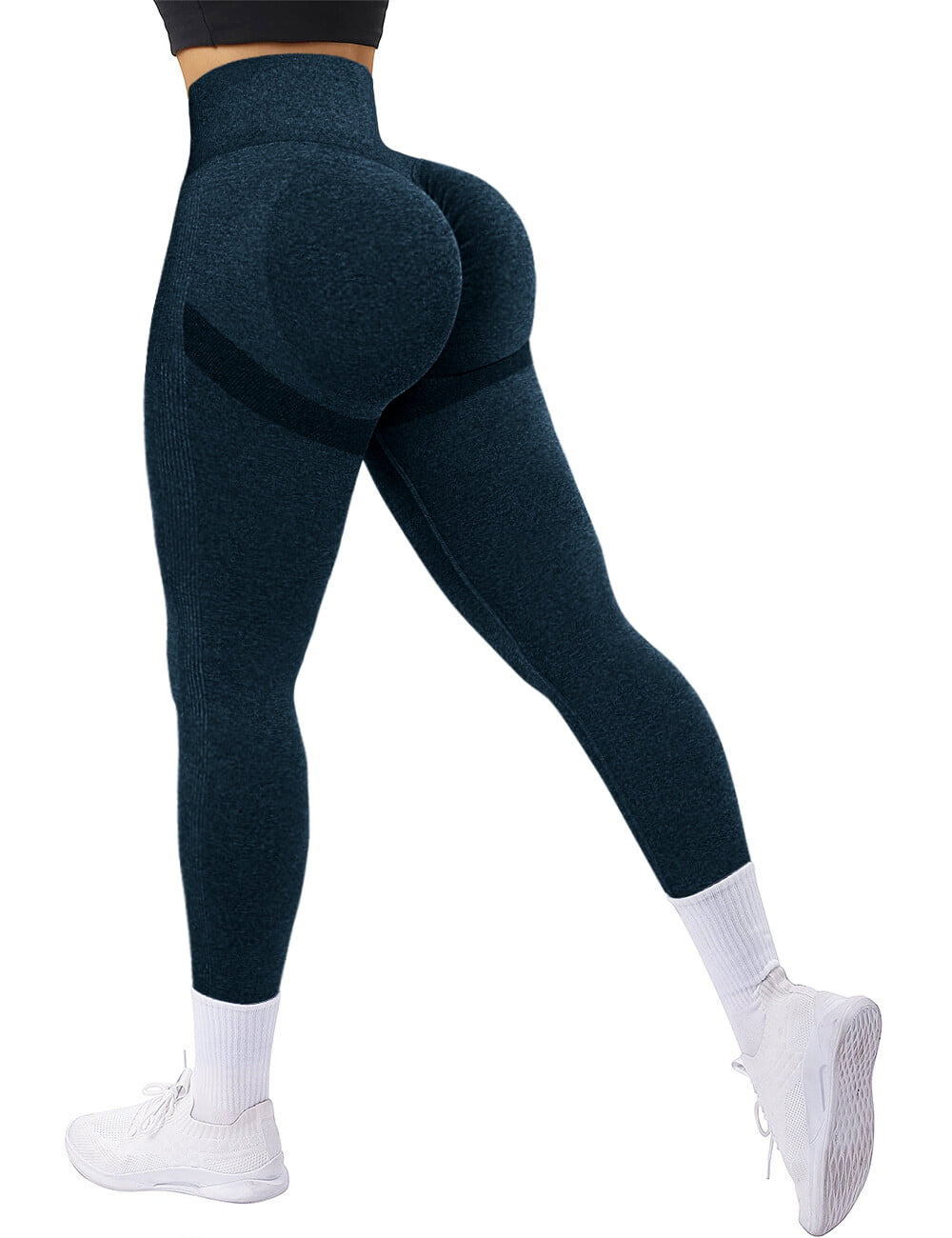 A AGROSTE Scrunch Butt Lifting Seamless Leggings Booty High Waisted Workout  Yoga Pants Anti-Cellulite Scrunch Pants Black-L 