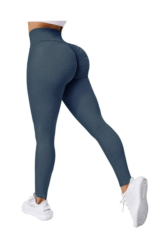Seamless Leggings for Women Booty High Waisted Workout Yoga Pants Amplify Ruched Tights Navy-XL