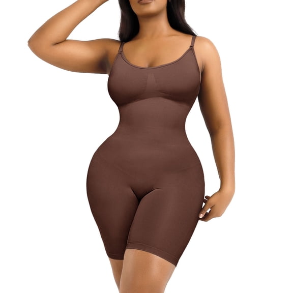 A AGROSTE Women Seamless Full Body Shapewear Bodysuits Rompers Tummy Control Sculpting Butt Lifter Body Shaper Thigh Slimmer One Piece Jumpsuit