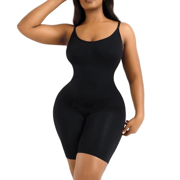 A AGROSTE Women Seamless Full Body Shapewear Bodysuits Rompers Tummy Control Sculpting Butt Lifter Body Shaper Thigh Slimmer One Piece Jumpsuit