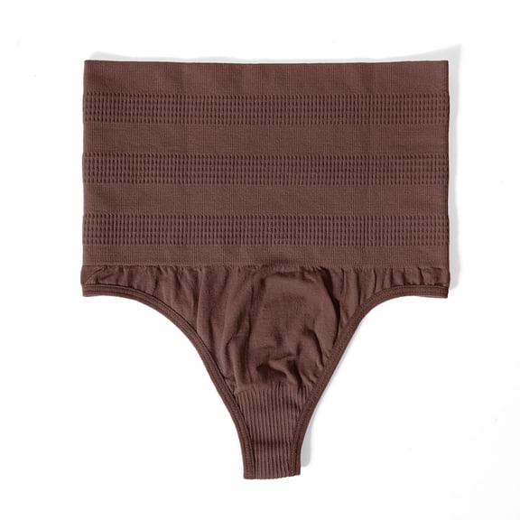 A AGROSTE Women Seamless Mid-RiseTummy Control Shapewear Thongs Body Shaper Underwear No Show Panties