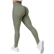 A AGROSTE Womens Seamless V-Cross High Waisted Workout Yoga Leggings