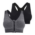 thumbnail image 1 of A AGROSTE Women's Zip Front Closure Sports Bra - Seamless Wirefree Post Surgery Zipper Padded Racerback Workout Gym Yoga Bras, 1 of 5